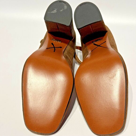 NWOB Coach Gold Metallic Leather Ankle Strap High Heel Pump Women’s Size 6B - Picture 12 of 15